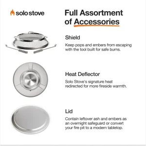 Solo Stove Wood Burning Smokeless Fire Pit, 27 Inch, Stainless Steel, 38 lbs - Yukon 2.0