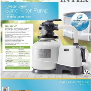 Intex Krystal Clear 16 Inch 3,000 GPH Above-Ground Pool Sand Filter Pump - 26651EG