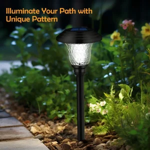 Solar Garden Landscape Lights, 8 Pack - Waterproof Glass Stainless Steel Auto-On/Off