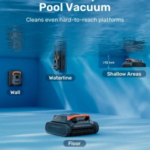 Cordless Robotic Pool Vacuum Cleaner With Smart Navigation And Wall And Waterline Cleaning
