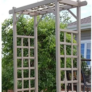 Dura-Trel PVC Garden Arbor, Elmwood, Mocha, 57in x 85in