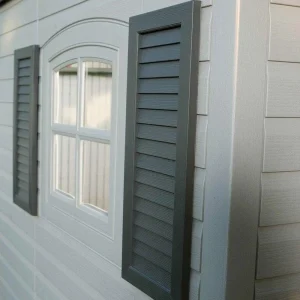 Lifetime Plastic Storage Shed, Side Entry, 15 ft. W x 8 ft. D, Gray/Beige - 6446
