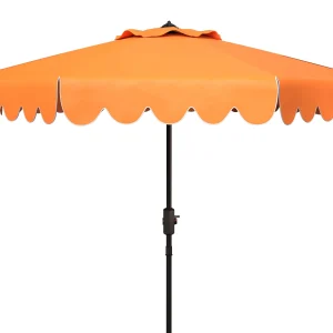 Safavieh Patio Umbrella 9' Crank Tilt Navy/White - Venice