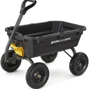 Poly Dump Garden Cart With No-Flat Tires, 7 Cubic Feet, 1200-Pound Capacity, Black - 7GCG-NF