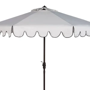 Safavieh Patio Umbrella 9' Crank Tilt Navy/White - Venice