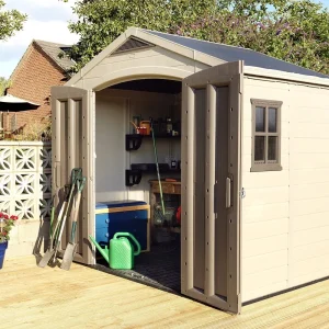 Keter Resin Outdoor Storage Shed, Taupe, 8 x 11 Foot - Factor