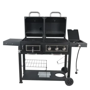 Dual Fuel Gas And Charcoal Combo Grill, Black With Stainless - GBC1793W