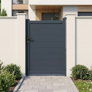 Casanoov Aluminum Swing Gate 392 cm x 161 cm Anthracite Gray RAL 7016 - KIT-000024