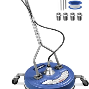 MEKOH Pressure Washer Surface Cleaner Attachment 20 inch 4500 PSI With Wheels And 3/8 inch Quick-Connect