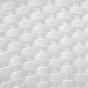 Jeco Resin Wicker Outdoor Patio Rocker Chair And End Table Set, 3-Piece, White
