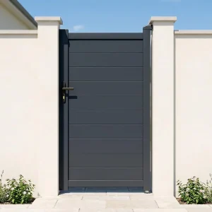 Casanoov Aluminum Swing Gate 392 cm x 161 cm Anthracite Gray RAL 7016 - KIT-000024