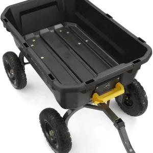Poly Dump Garden Cart With No-Flat Tires, 7 Cubic Feet, 1200-Pound Capacity, Black - 7GCG-NF