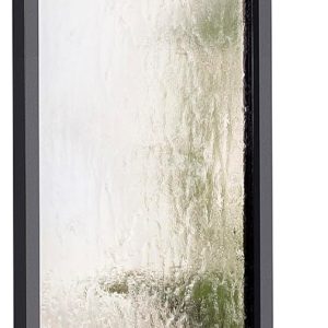 Alpine Corporation Wall-Mounted Mirror Waterfall Fountain With Stones And LED Lights, 24in L x 10in W x 72in H, Silver