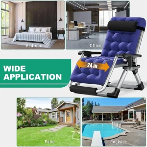 NAIZEA Zero Gravity Lawn Recliner Chairs, 2 Pack, Black