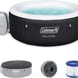 2-4 Person Inflatable Hot Tub With 120 Air Jets And Insulated Cover