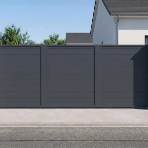 Casanoov Aluminum Swing Gate 392 cm x 161 cm Anthracite Gray RAL 7016 - KIT-000024