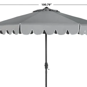 Safavieh Patio Umbrella 9' Crank Tilt Navy/White - Venice