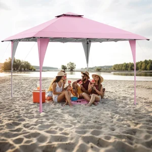 Costway Pop-Up Gazebo Outdoor Canopy Tent, 13 x 13 ft, Gray