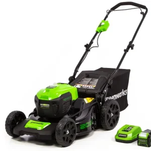 Greenworks 40V 20-Inch Brushless Walk-Behind Push Lawn Mower With 40 Ah Battery And Quick Charger - 2516302