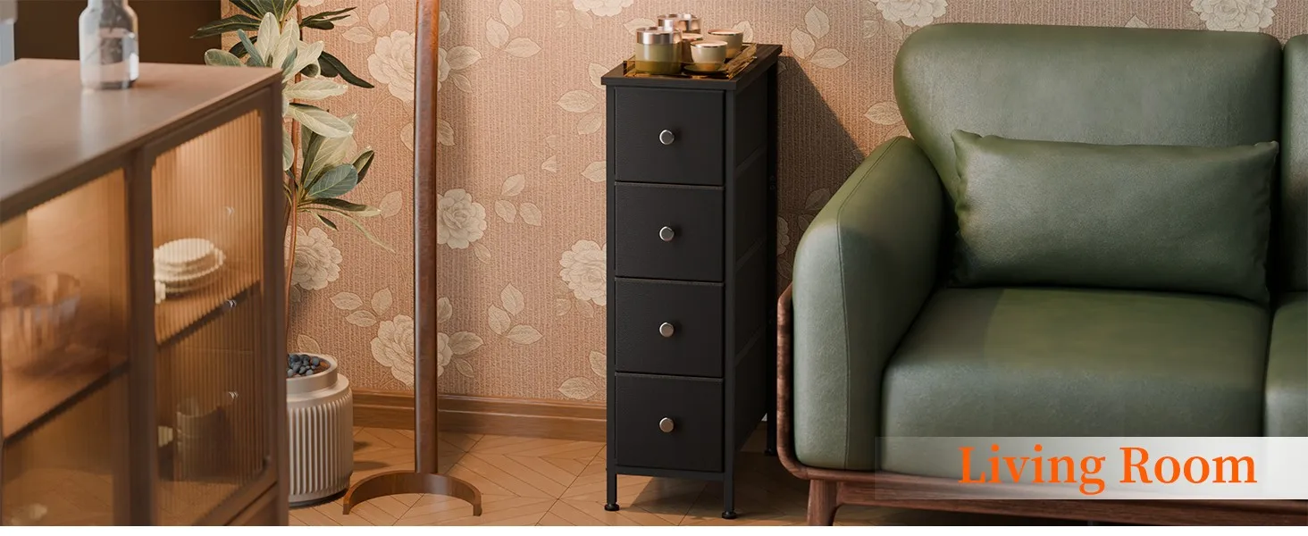 Slim Storage Cabinet Living Room Sofa Corner Setup