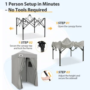 EAGLE PEAK Ultra Compact 4 ft x 4 ft Pop-Up Changing Room Canopy - Flex