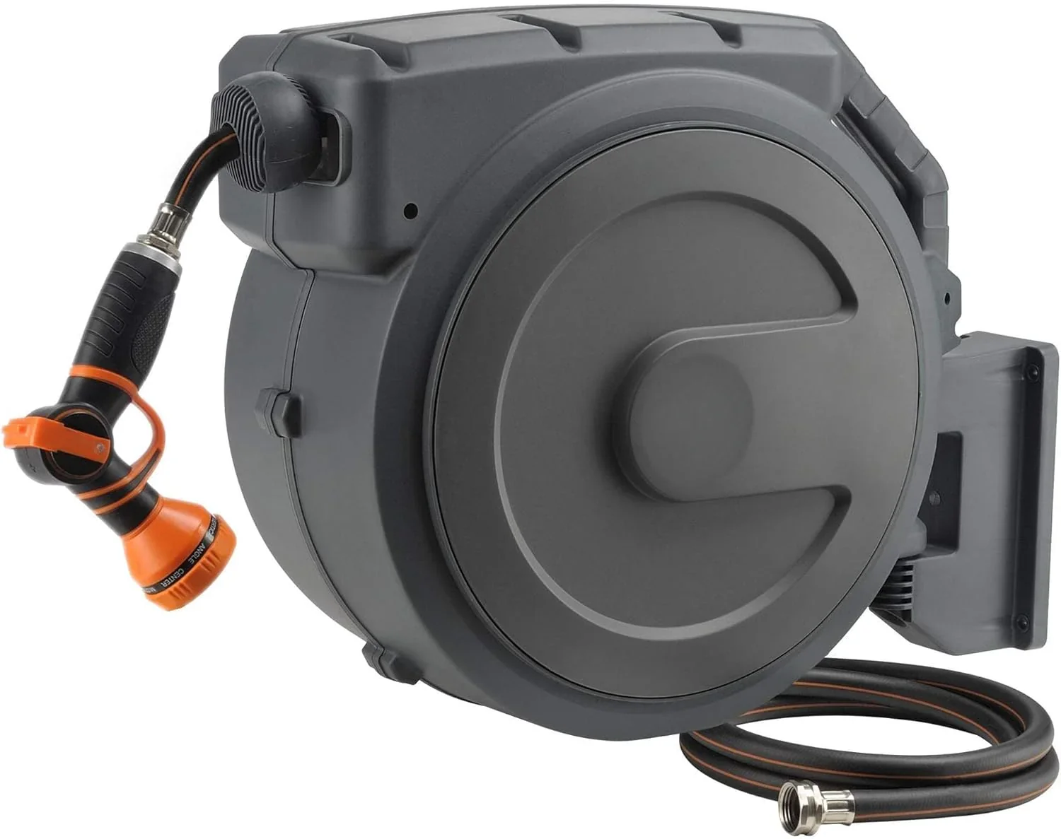 Giraffe Retractable Garden Hose Reel 1/2 Inch X 130 ft Dark Grey - 1