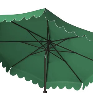 Safavieh Patio Umbrella 9' Crank Tilt Navy/White - Venice