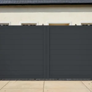 Casanoov Aluminum Swing Gate 392 cm x 161 cm Anthracite Gray RAL 7016 - KIT-000024