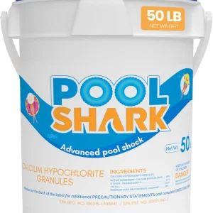 POOL SHARK Calcium Hypochlorite Pool Shock Chlorine Granules, 68%, 50 lbs - CH50