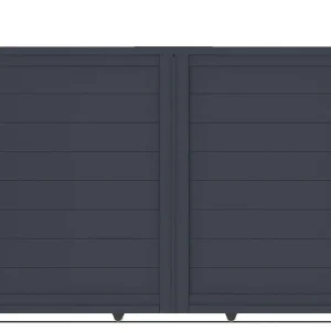 Casanoov Aluminum Swing Gate 392 cm x 161 cm Anthracite Gray RAL 7016 - KIT-000024