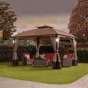 Moorehead Steel Patio Gazebo 12 Ft W x 10 Ft D