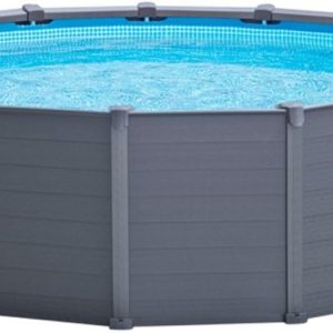 Intex Graphite Panel Above-Ground Pool, Gray, 4.78 m x 1.24 m - 28382
