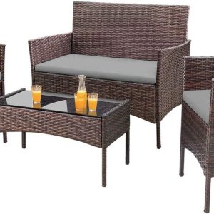 4-Piece Patio Rattan Wicker Furniture Set - T-LCRF834M18