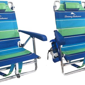 Tommy Bahama 2-Pack Backpack Beach Chairs With Storage Pouch And Towel Bar