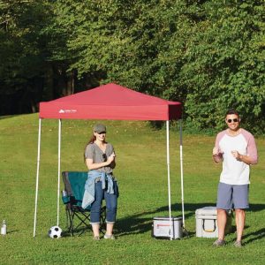 Ozark Trail Instant Canopy Outdoor Shade Shelter, Brilliant Red, 4 ft. x 6 ft. x 85 in.