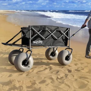 WONDERCAMEL Collapsible All-Terrain Beach Wagon With 13in Balloon Wheels, 185L, 46in D x 28.98in W x 46in H