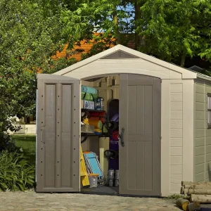Keter Resin Outdoor Storage Shed, Taupe, 8 x 11 Foot - Factor