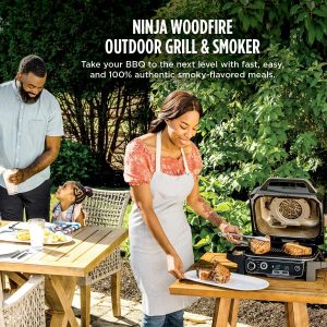 Ninja Woodfire Pro Outdoor Grill, 7-in-1, Grey XL With Built-In Thermometer - OG751