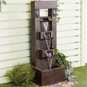 4 Floor-Standing Water Fountain With LED Lights For Garden, Patio, And Living Room