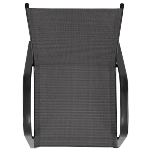 Emma + Oliver Outdoor Stack Chairs, Gray, 4 Pack, 21.25in W x 29in D x 36in H