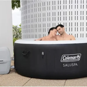 2-4 Person Inflatable Hot Tub With 120 Air Jets And Insulated Cover