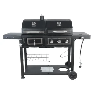 Dual Fuel Gas And Charcoal Combo Grill, Black With Stainless - GBC1793W