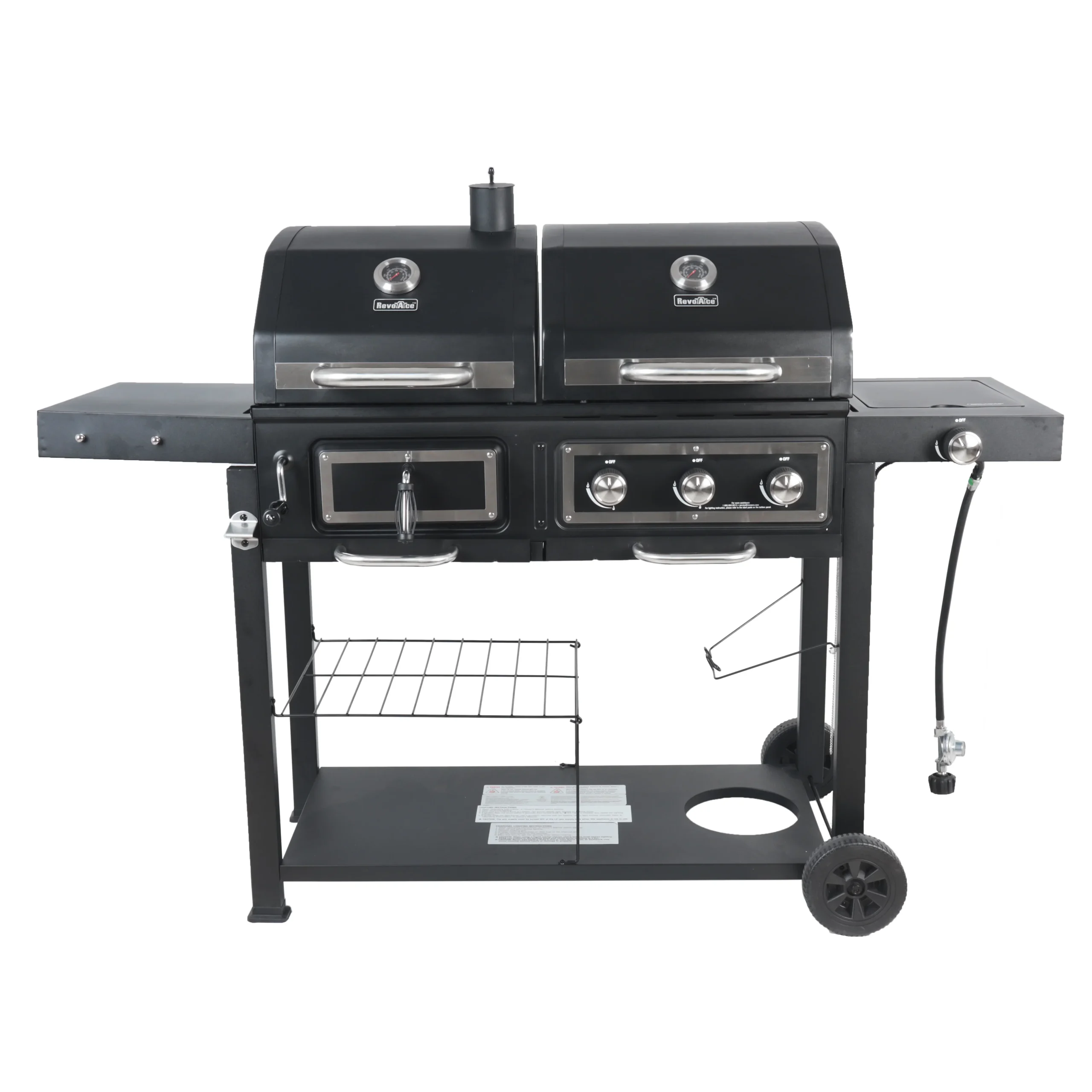 Dual Fuel Gas And Charcoal Combo Grill, Black With Stainless - GBC1793W