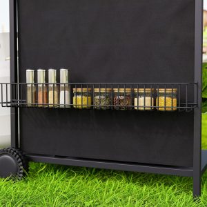 4+1 Burner Propane Gas BBQ Grill With Side Burner, 54 x 121 x 97 cm, Black