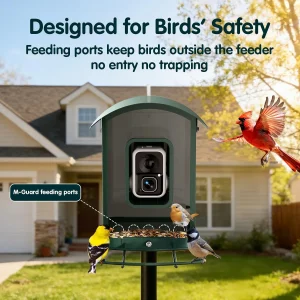 Humbirdy Smart Bird Feeder With Camera, 4K Ultra HD, Solar Powered, 2.4G/5G Wi-Fi