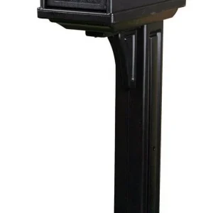 Rubbermaid Mailbox And Post Combo 49.88in X 10.13in X 20.75in Polyethylene Black