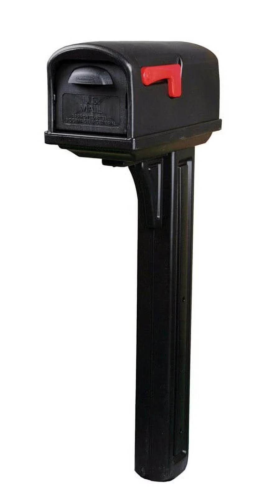 Rubbermaid Mailbox And Post Combo 49.88in X 10.13in X 20.75in Polyethylene Black