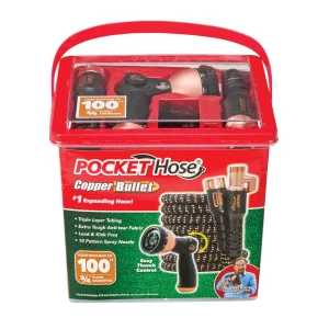 Copper Bullet By Pocket Hose 3/4 inch Ultra-Light 100 ft Expandable Garden Hose With Spray Nozzle