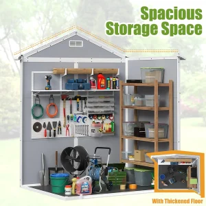 Enyopro Horizontal Resin Outdoor Storage Shed, 306Gal, 55.9in L x 29.52in W x 43.3in H