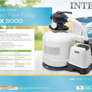 Intex Krystal Clear 16 Inch 3,000 GPH Above-Ground Pool Sand Filter Pump - 26651EG